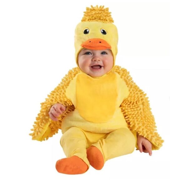 Spirit Halloween Baby Fuzzy Duckling Belly Costume Size 6-12 Months - Picture 1 of 8